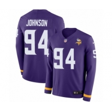 Youth Nike Minnesota Vikings #94 Jaleel Johnson Limited Purple Therma Long Sleeve NFL Jersey