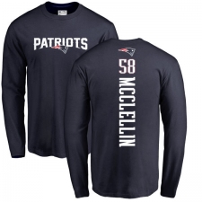 NFL Nike New England Patriots #58 Shea McClellin Navy Blue Backer Long Sleeve T-Shirt
