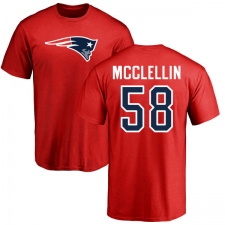NFL Nike New England Patriots #58 Shea McClellin Red Name & Number Logo T-Shirt