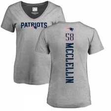 NFL Women's Nike New England Patriots #58 Shea McClellin Ash Backer V-Neck T-Shirt