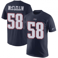 Nike New England Patriots #58 Shea McClellin Navy Blue Rush Pride Name & Number T-Shirt