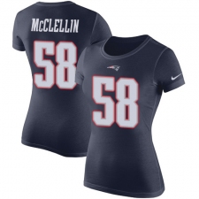 Women's Nike New England Patriots #58 Shea McClellin Navy Blue Rush Pride Name & Number T-Shirt