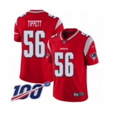 Men's New England Patriots #56 Andre Tippett Limited Red Inverted Legend 100th Season Football Jersey