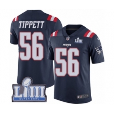 Men's Nike New England Patriots #56 Andre Tippett Limited Navy Blue Rush Vapor Untouchable Super Bowl LIII Bound NFL Jersey