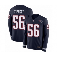 Men's Nike New England Patriots #56 Andre Tippett Limited Navy Blue Therma Long Sleeve NFL Jersey