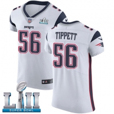 Men's Nike New England Patriots #56 Andre Tippett White Vapor Untouchable Elite Player Super Bowl LII NFL Jersey