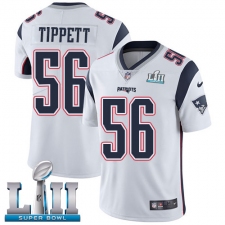Men's Nike New England Patriots #56 Andre Tippett White Vapor Untouchable Limited Player Super Bowl LII NFL Jersey