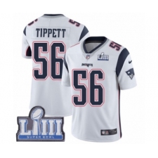 Men's Nike New England Patriots #56 Andre Tippett White Vapor Untouchable Limited Player Super Bowl LIII Bound NFL Jersey