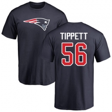 NFL Nike New England Patriots #56 Andre Tippett Navy Blue Name & Number Logo T-Shirt