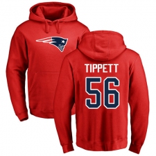 NFL Nike New England Patriots #56 Andre Tippett Red Name & Number Logo Pullover Hoodie