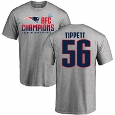 Nike New England Patriots #56 Andre Tippett Heather Gray 2017 AFC Champions V-Neck T-Shirt