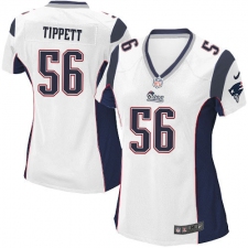Women's Nike New England Patriots #56 Andre Tippett Game White NFL Jersey