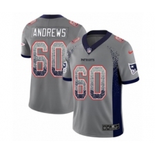 Men's Nike New England Patriots #60 David Andrews Limited Gray Rush Drift Fashion NFL Jersey