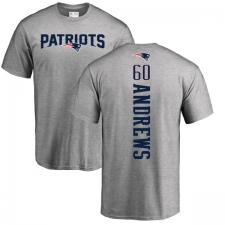 NFL Nike New England Patriots #60 David Andrews Ash Backer T-Shirt
