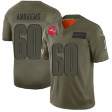Women's New England Patriots #60 David Andrews Limited Camo 2019 Salute to Service Football Jersey