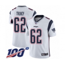 Men's New England Patriots #62 Joe Thuney White Vapor Untouchable Limited Player 100th Season Football Jersey
