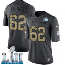 Men's Nike New England Patriots #62 Joe Thuney Limited Black 2016 Salute to Service Super Bowl LII NFL Jersey