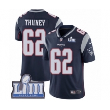 Men's Nike New England Patriots #62 Joe Thuney Navy Blue Team Color Vapor Untouchable Limited Player Super Bowl LIII Bound NFL Jersey