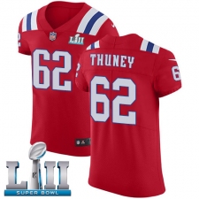Men's Nike New England Patriots #62 Joe Thuney Red Alternate Vapor Untouchable Elite Player Super Bowl LII NFL Jersey