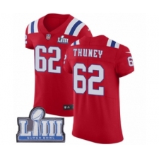 Men's Nike New England Patriots #62 Joe Thuney Red Alternate Vapor Untouchable Elite Player Super Bowl LIII Bound NFL Jersey