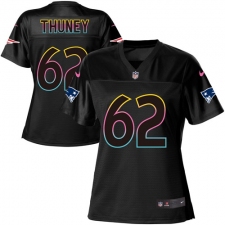 Women's Nike New England Patriots #62 Joe Thuney Game Black Fashion NFL Jersey
