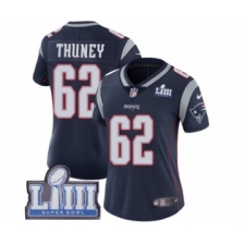 Women's Nike New England Patriots #62 Joe Thuney Navy Blue Team Color Vapor Untouchable Limited Player Super Bowl LIII Bound NFL Jersey