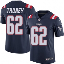 Youth Nike New England Patriots #62 Joe Thuney Limited Navy Blue Rush Vapor Untouchable NFL Jersey