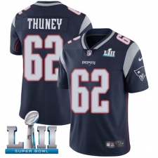 Youth Nike New England Patriots #62 Joe Thuney Navy Blue Team Color Vapor Untouchable Limited Player Super Bowl LII NFL Jersey