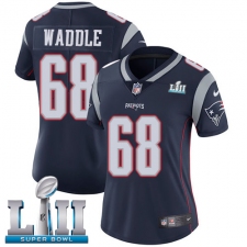 Women's Nike New England Patriots #68 LaAdrian Waddle Navy Blue Team Color Vapor Untouchable Limited Player Super Bowl LII NFL Jersey