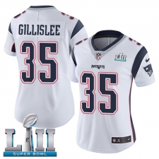 Women's Nike New England Patriots #35 Mike Gillislee White Vapor Untouchable Limited Player Super Bowl LII NFL Jersey