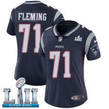 Women's Nike New England Patriots #71 Cameron Fleming Navy Blue Team Color Vapor Untouchable Limited Player Super Bowl LII NFL Jersey