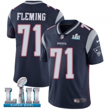 Youth Nike New England Patriots #71 Cameron Fleming Navy Blue Team Color Vapor Untouchable Limited Player Super Bowl LII NFL Jersey
