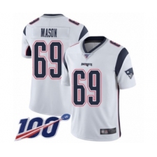 Men's New England Patriots #69 Shaq Mason White Vapor Untouchable Limited Player 100th Season Football Jersey