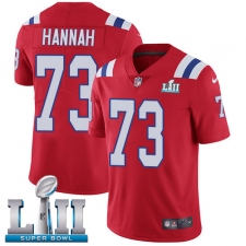 Men's Nike New England Patriots #73 John Hannah Red Alternate Vapor Untouchable Limited Player Super Bowl LII NFL Jersey