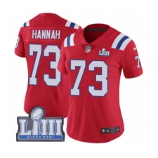Women's Nike New England Patriots #73 John Hannah Red Alternate Vapor Untouchable Limited Player Super Bowl LIII Bound NFL Jersey