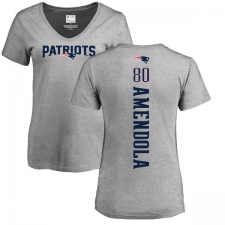 NFL Women's Nike New England Patriots #80 Danny Amendola Ash Backer V-Neck T-Shirt