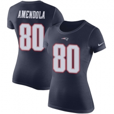 Women's Nike New England Patriots #80 Danny Amendola Navy Blue Rush Pride Name & Number T-Shirt