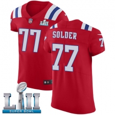 Men's Nike New England Patriots #77 Nate Solder Red Alternate Vapor Untouchable Elite Player Super Bowl LII NFL Jersey
