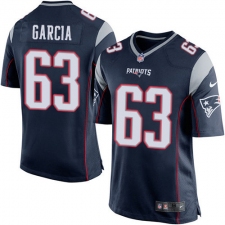 Men's Nike New England Patriots #63 Antonio Garcia Game Navy Blue Team Color NFL Jersey
