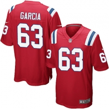 Men's Nike New England Patriots #63 Antonio Garcia Game Red Alternate NFL Jersey