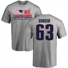 Nike New England Patriots #63 Antonio Garcia Heather Gray 2017 AFC Champions V-Neck T-Shirt