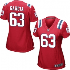 Women's Nike New England Patriots #63 Antonio Garcia Game Red Alternate NFL Jersey