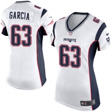 Women's Nike New England Patriots #63 Antonio Garcia Game White NFL Jersey