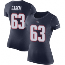 Women's Nike New England Patriots #63 Antonio Garcia Navy Blue Rush Pride Name & Number T-Shirt