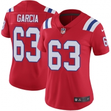 Women's Nike New England Patriots #63 Antonio Garcia Red Alternate Vapor Untouchable Limited Player NFL Jersey