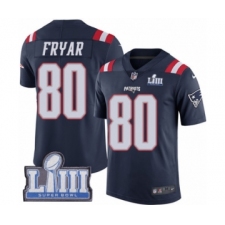 Men's Nike New England Patriots #80 Irving Fryar Limited Navy Blue Rush Vapor Untouchable Super Bowl LIII Bound NFL Jersey