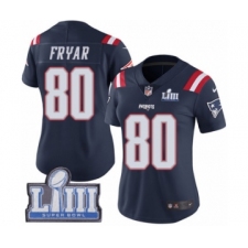 Women's Nike New England Patriots #80 Irving Fryar Limited Navy Blue Rush Vapor Untouchable Super Bowl LIII Bound NFL Jersey
