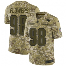 Men's Nike New England Patriots #98 Trey Flowers Limited Camo 2018 Salute to Service NFL Jersey