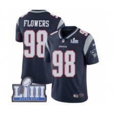Men's Nike New England Patriots #98 Trey Flowers Navy Blue Team Color Vapor Untouchable Limited Player Super Bowl LIII Bound NFL Jersey