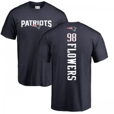 NFL Nike New England Patriots #98 Trey Flowers Navy Blue Backer T-Shirt